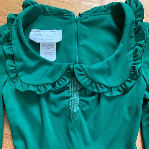 Vintage 70s forest green Victorian maxi dress XS-S - Picture 6 of 7